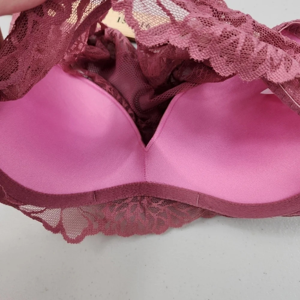 Pink Victoria Secret Rose Color Lace Bralette Size Small - Picture 11 of 12